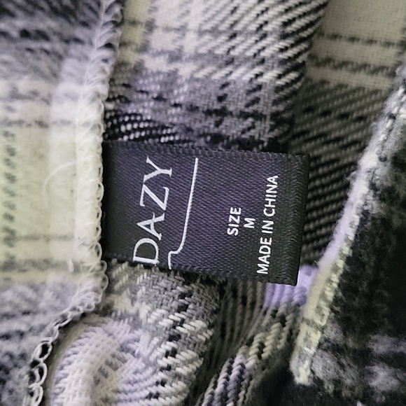 Black White Flannel Like Modest Midi Skirt Pockets Size Medium - Picture 7 of 9